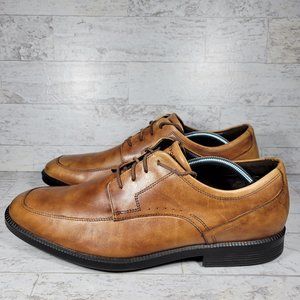 Rockport Men's Apron Toe H79737 Slip Resistant Brown Dress Shoes Oxfords Sz 13 M